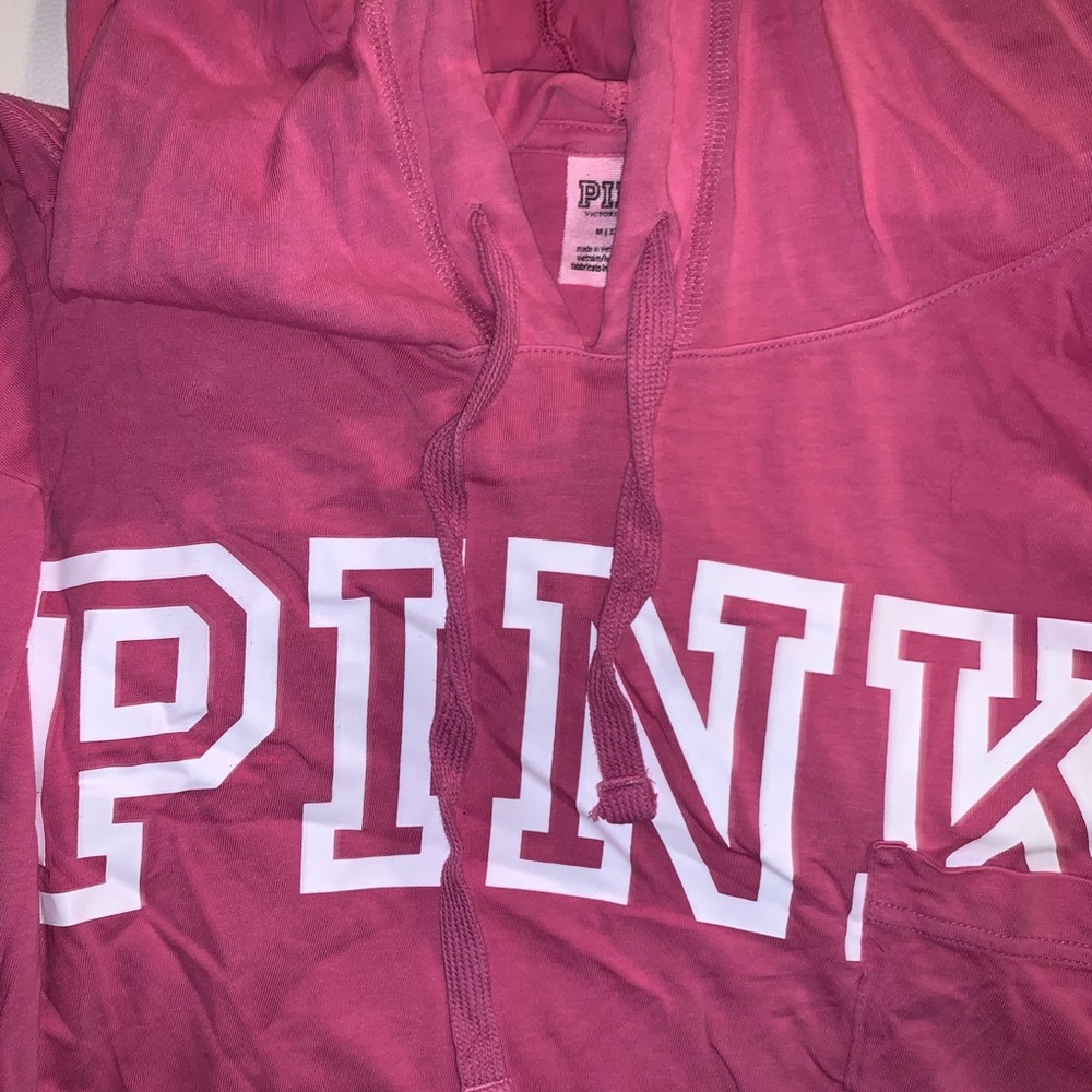 PINK pink thin hoodie